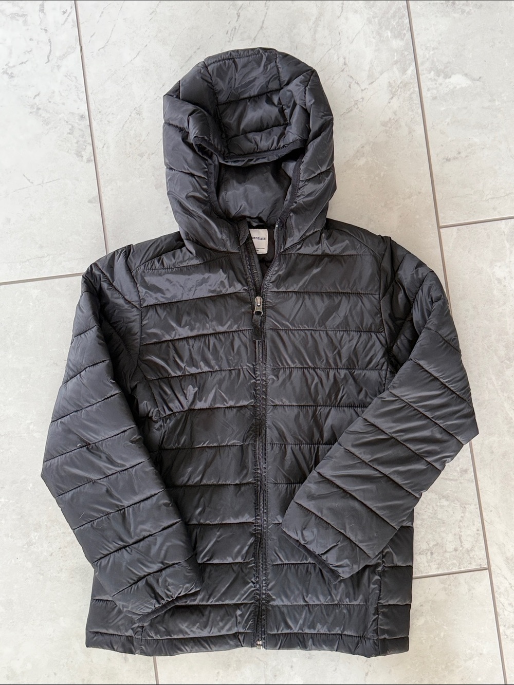 Amazon Essentials Kids Black Quilted Hooded Puffer Jacket size XL